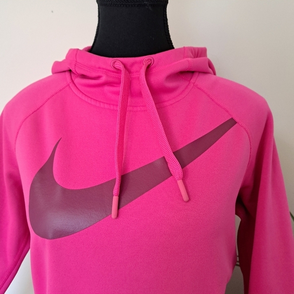 Nike Therma-Fit Hoodie Women's Small Pink Pullover Sweatshirt Nike Swoosh - Picture 6 of 15